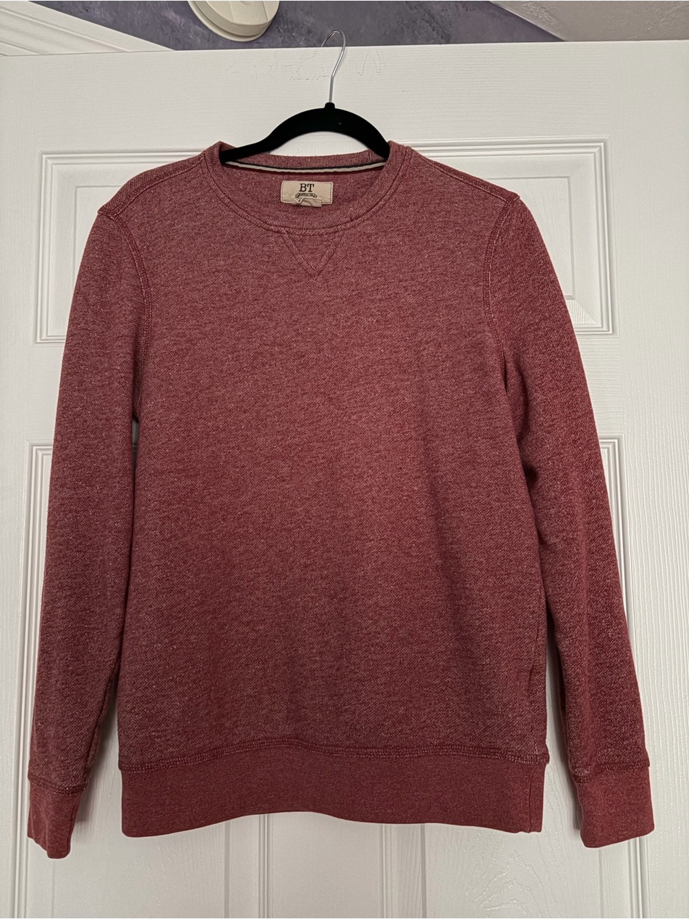 Marled Wine Crewneck Sweater for Men